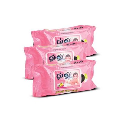 Nunu Baby Wipes Wet Wipe 72 Pieces × 3