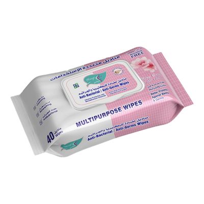  Al Arays Antibacterial And Anti-germ Multipurpose Wipes Alcohol-free - Rose Extract - 40pcs