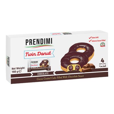 Alyan Prendimi Twin Donut Cocoa Coated Cake Filled With Chocolate Sauce - 160g