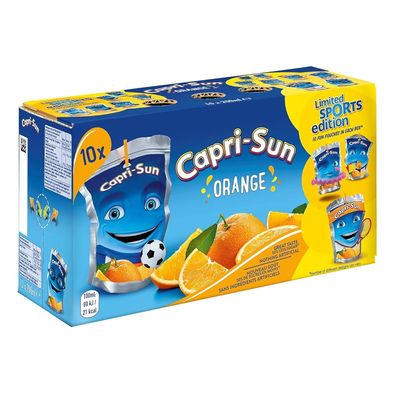 Capri Sun Drink Orange 50 % Less Sugar 200 ML × 10 Box