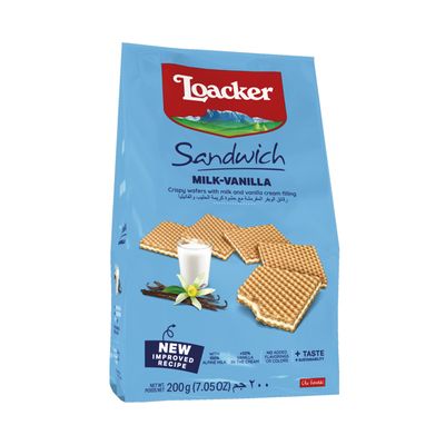 Loacker Wafer Sandwich Vanilla and Milk 200 G