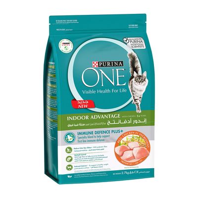 Purina One Indoor Advantage Cat Food With Chicken 1 Year And Older 2.7 KG