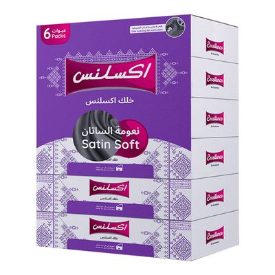 Excellence Face Tissues Satin Soft 90 Sheets x 6