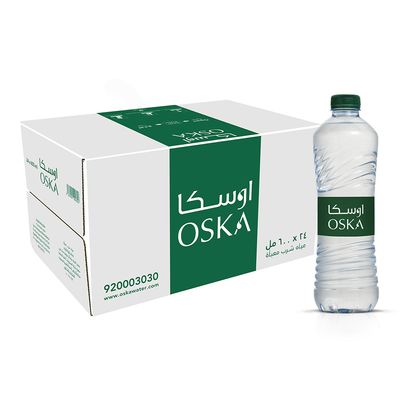 اوسكا مياه شرب معبأة كرتون 600 مل × 24
