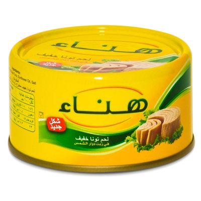 هناء تونا لحم خفيف في زيت دوار الشمس 185 جرام