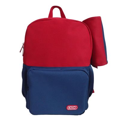 Roco Backpack With Pencil Case - Red & Navy Blue - 17 Inch