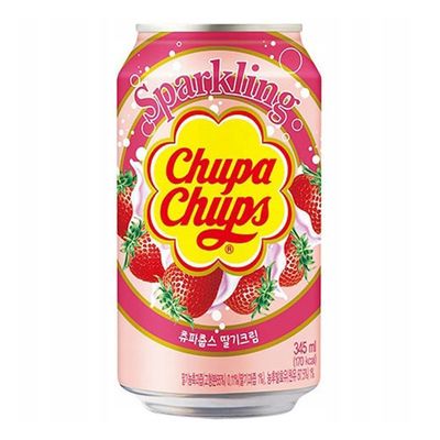 Chupa Chups Soft Drink Strawberry And Cream Flavored Imported 345 ML
