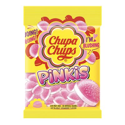 Chupa Chups Candy Pinkis With Fruit Juice Strawberry Flavor 160 G