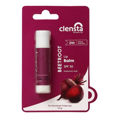 Clensta Beetroot Lip Balm SPF 30 with Hyaluronic Acid - 4.50g