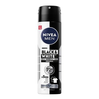 Nivea Deodorant Spray Invisible For Black and White For Men - 150ml