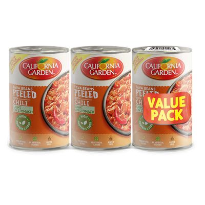 California Garden Peeled Fava Beans With Chili Gluten Free 450 G x 3