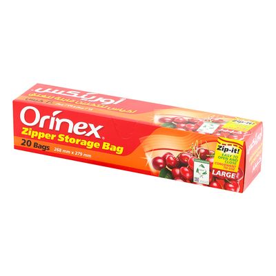 Orinex Food Storage Bags Zipper Large 20 Pieces