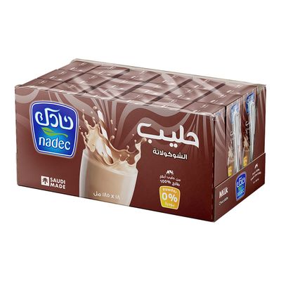 Nadec flavored milk with chocolate flavor - 185ml x 18