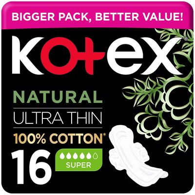 Kotex Sanitary Napkin Ultra Thin Super Natural 16 Pieces