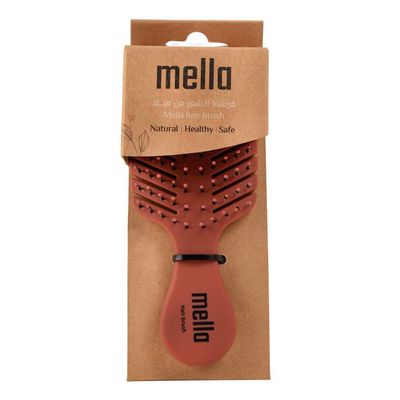 Mella Small Detangling Hair Brush Natural Fiber - Brown
