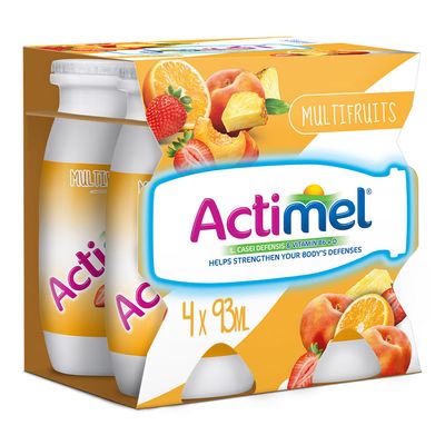 اكتمل لبن بنكهة الفواكه المشكلة 93 مل × 4
