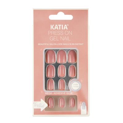 Katia Press-on Gel Nails Oval Shape - Shiny Nude 25
