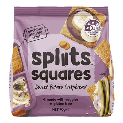 Splits Crispbread Squares Sweet Potato Gluten Free 70 G