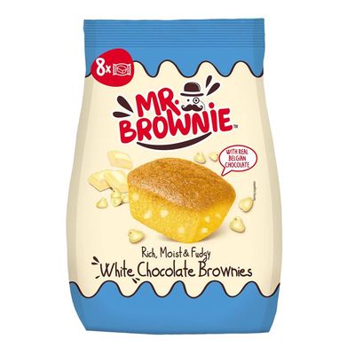 Mr. Brownie White Belgian Chocolate Brownies Cake (Imported) - 8pcs - 200g 