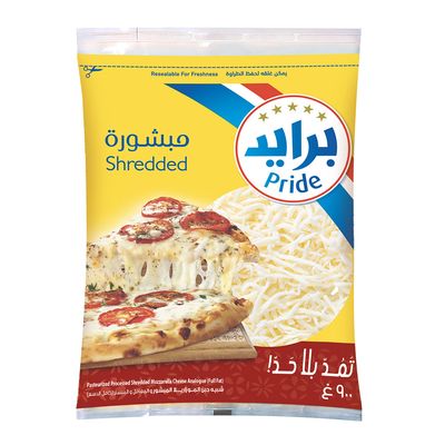 برايد شبيه جبن موزاريلا مبشورة كامل الدسم 900 جرام