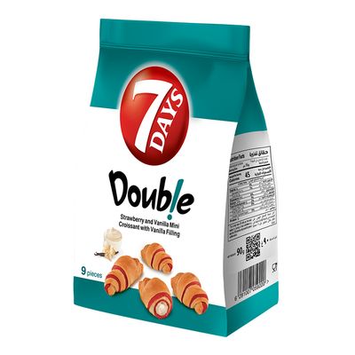 سفن دايز كرواسان ميني بحشوة الفراولة والفانيلا 90 جرام