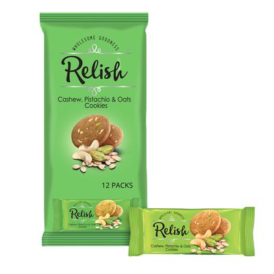 Relish Cookies With Cashews Pistachios And Oats - 42g × 12