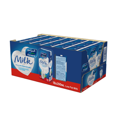 المراعي حليب طويل الأجل قليل الدسم 200 مل × 18