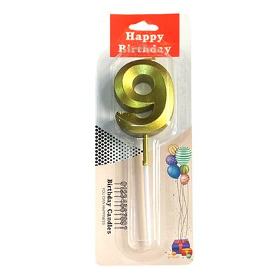 Canle Shaped 9 Gold Color