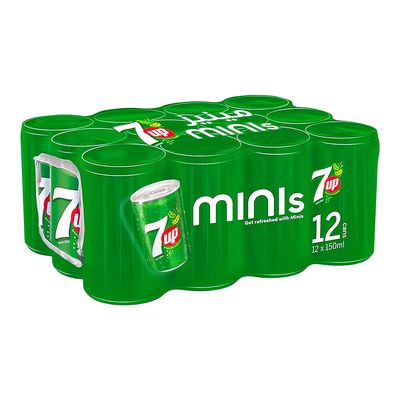7 UP Soft Drink Minis 150 ML × 12