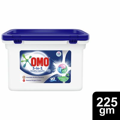 Omo Washing Capsules 3in1 Landry Eucalyptus 225 G