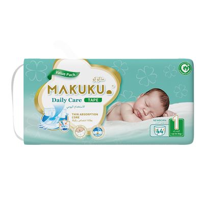 Makuku Diapers Daily Care With Tape For Newborn 44 Pieces