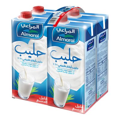 المراعي حليب طويل الأجل قليل الدسم 1 لتر × 4