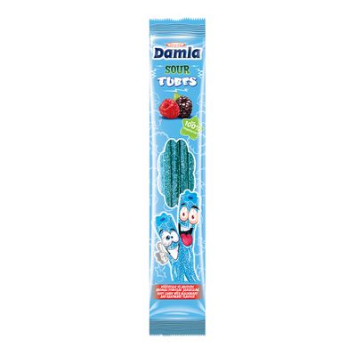 Damla Candy Sour Tube Raspberry Flavor 30 G