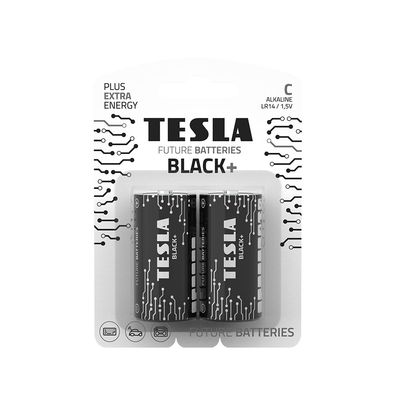 Tesla Battery Alkaline Black +C 1.5 V 2 Pieces