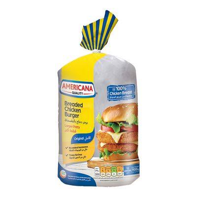 Americana Chicken Burger Breaded 12 Pieces 900 G