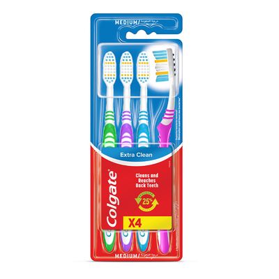 Colgate Toothbrush Extra Clean Medium 4 Pieces