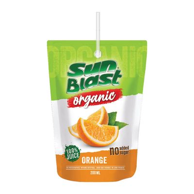 Sun Blast Juice Orange No Added Sugar Organic 200 ML