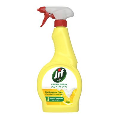 Jif Cleaner Cream Spray Multi Purpose Stain And Grease Removal Lemon Scent 500 ML