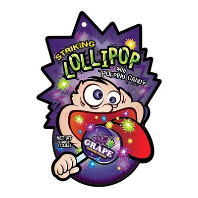Striking Lollipop With Popping Candy Grapes Flavored Imported 13.8 G