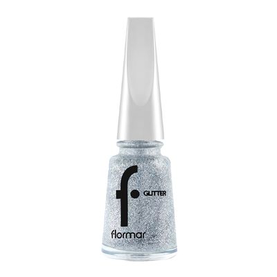 Flormar Glitter Nail Enamel  - GL38 Holographic Silver - 11ml