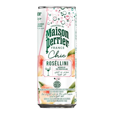 Maison Perrier Sparkling Beverage With Concentrated Juice Peach And Rose Flavor - 250ml