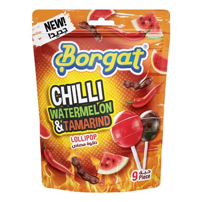 Borgat Lollipop Watermelon And Tamarind Spicy Flavored 9 Pieces 18 G