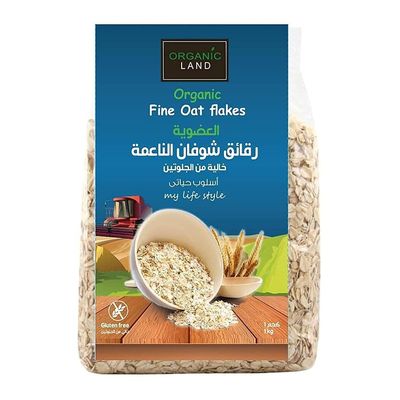 اورجانيك لاند رقائق الشوفان الناعمة العضوية خالية من الجلوتين 1 كج