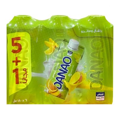Danao Juice Milk Drink Orange and Mango Flavor 180 ML × 6