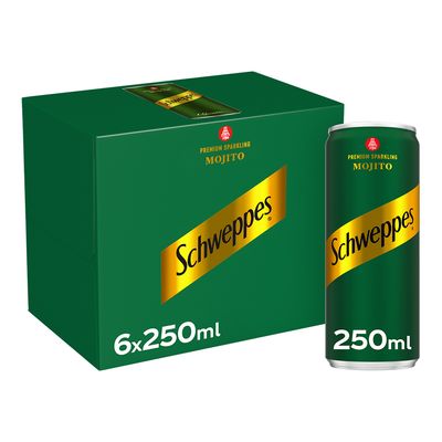 Schweppes Soft Drink Mojito Flavor 250 ML× 6