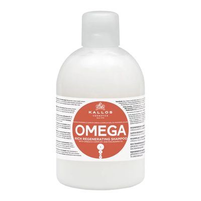 Kallos Omega Rich Regenerating Shampoo With Omega-6 Complex and Macadamia Oil - 1000ml