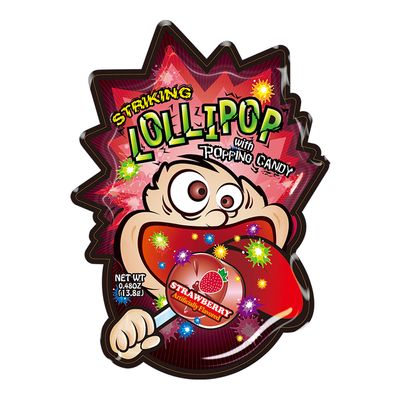 Striking Lollipop With Popping Candy Strawberry Flavored Imported 13.5 G