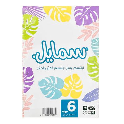 Smile Facial Tissue For Daily Use 70 Tissue Cartoon  × 6