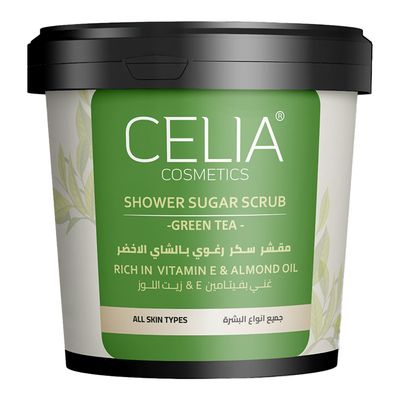 سيليا مقشر سكر رغوي بالشاي الأخضر غني بفيتامين E وزيت اللوز - 600 جرام