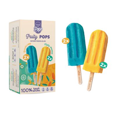 House of Pops Ice Cream Mighty Mango + Galactic Lime No Added Sugar (Imported) - 45ml × 4